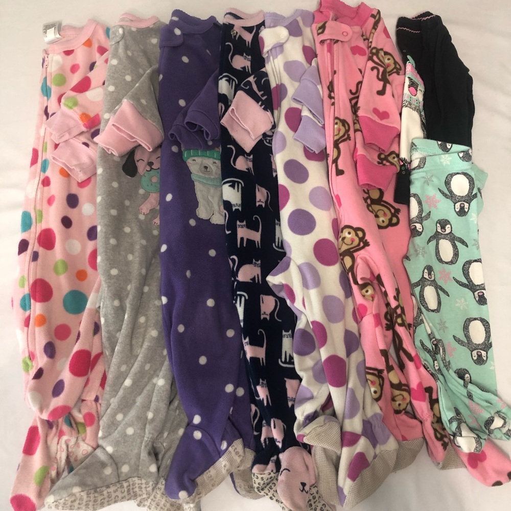 Baby Girls 12 Months Sleeper/Pajama Lot